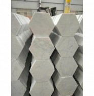Hexagon 8" - Carrara White Marble